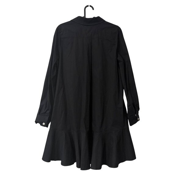 Tuckernuck Callahan Black Ruffle Hem Shirt Dress Long Sleeve Womens Size Medium - Picture 6 of 7